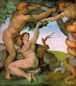 Evoluzionismo teista, Adamo ed Eva Michelangelo